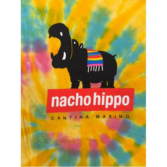 Men's Colortone Hip HAPPENS T-shirt XL Yellow Multi-color Tie Dye - Picture 7 of 12